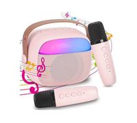 Kit karaoké professionnel complet enceinte karaoké Bluetooth portable avec 2 microphones et lumières pour les fêtes d'enfants