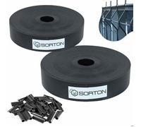 Kit Lamelle Occultante PVC Rouleau Occultant Brise Vue Cache Cloture En Panneau Grillage Rigide Jardin 46MM x 140M CLIPS RAL6005