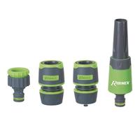 Kit Lance Arrosage Bi-Matière 2 Raccords 15 mm - Jet Réglable - Pratique et Durable - Résistant - D-Work