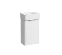 Laufen Val Set, lave-mains H815280, 1 trou de robinetterie Ã droite, trop-plein, avec sous-vasque Base, 1 porte, charniÃšres Ã droite, Coloris: Blanc brillant - H8622802611061
