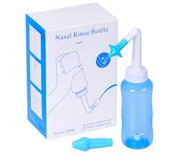 Kit Lavage De Nez Kit De Rinçage Des Sinus Neti Pot Flacon Lavage De Nez Pour Adultes Et Enfants Douche Nasale Sinus Rinse 300ml Bouteille Pour Le Nez Et Irrigation Des Sinus Sans BPA（Bleu Clair）