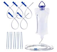 Kit Lavement Intestinal et la Défécation, Lavement Colon et Intestins, Poche D'irrigation Réutilisable de 1,2 Litre + 5 Embouts de 10 cm + 5 Embouts 25 cm