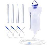 Kit Lavement Intestinal Lavement Colon et Intestins 1200ml Sac de Lavement en PVC Durable Comprend 10 Tubes Rectaux (10cm+26cm) Enema Pour Hommes Et Femmes
