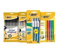 BIC Kit Les Essentiels – 3 stylos 4 couleurs, 5 surligneurs, 14 stylos‑bille Cristal – Lot de 22