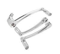 Kit Levier De Sélecteur Talon-Pointe Noir/Chrome avec Repose-Pieds Et Pédale Frein pour H&Arley Touring Street Road Glide 2008-2019(Chrome 19mm)