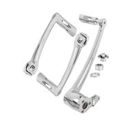 Kit Levier De Sélecteur Talon-Pointe Noir/Chrome avec Repose-Pieds Et Pédale Frein pour H&Arley Touring Street Road Glide 2008-2019(Chrome 16mm)