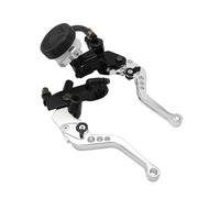 Kit Levier d'embrayage Levier Frein Levier De Pompe d'embrayage De Frein De Moto Maître-Cylindre Hydraulique Accessoires 7/8 "22mm Universels(Silver)
