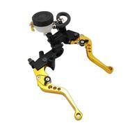 Kit Levier d'embrayage Levier Frein Levier Frein Moto Leviers d'embrayage Maître-Cylindre Kit Stockage D'huile Frein Pompage Ensemble Réservoir Carburant 7/8 "22mm(Gold)