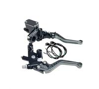 Kit Levier Embrayage Levier Frein Moto Barre Plus Courte Câble De Frein À Tambour Ligne D'embrayage Maître-cylindre Jeu De Leviers De Frein Universel Pour 22mm(Titanium 1 pair)