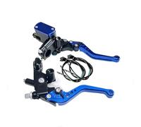 Kit Levier Embrayage Levier Frein Moto Barre Plus Courte Câble De Frein À Tambour Ligne D'embrayage Maître-cylindre Jeu De Leviers De Frein Universel Pour 22mm(Blue 1 pair)