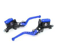 Kit Levier Embrayage Levier Frein Moto Kit D'embrayage Hydraulique Universel Pour Guidon Moto De 7/8 Pouces 22 Mm Kit Tuyau Huile Maître-cylindre De Frein(One pair Blue)