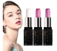 Kit lèvres -paillettes | Ensemble de rouge à lèvres brillant 3 couleurs, longue durée, tasse antiadhésive, hydratant, Super brillant pour le maquillage des lèvres au quotidien ou en soirée