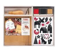 Kit linogravure hiver scandinave Multicolore G