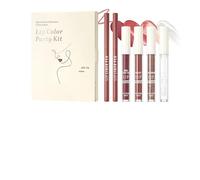 Kit Lip Color Party, ensemble complet de produits cosmétiques de beauté avec gloss et crayon à lèvres pour une tenue longue durée et résistante à l'eau, comprend des finis mats