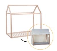 Kit Lit Cabane 70x140 avec Sommier et Toile