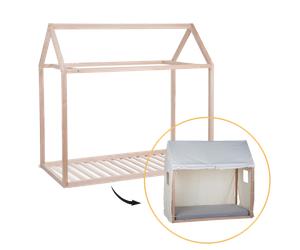 Kit Lit Cabane 70x140 avec Sommier et Toile