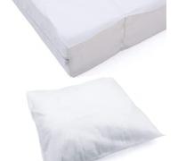 Kit Literie Jetable - 10 Alèses Jetables Matelas 90x190 cm et 10 Taies Oreiller 60x60 cm - Lit 1 Place - Non Imperméable - Housse - Protection Literie à Usage Unique