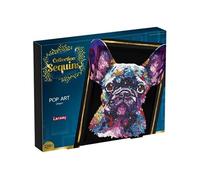 Lansay – Kit loisir créatif Collection Sequins Pop Art Chien – Rangement inclus – Dès 14 ans