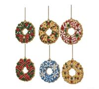 Kit Loisir Créatif Noël 6 Ornements Perles Kit Loisir Créatif | ni pour colle, activité relaxante, perles étincelantes, pour idéal pause écran, finition professionnelle(garlands)