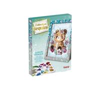 Kit loisirs créatifs Sequins LANSAY Collection Sequins - Ours féerique encadré, 7+, cadre bleu-vert et rose