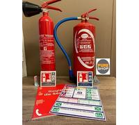 Kit lot extincteurs CE Co2 kg + Eau 6 litres additif sans Fluor + registre + 2 Panneaux