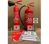 Kit lot extincteurs NF Co2 kg + Eau 6 litres additif sans Fluor + registre + consignes + 2 Panneaux