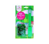 Kit Loto Baton Ramasse Jetons Magnetique Vert + 100 Pions Transparents Aimantes - Accessoires Bingo 2 En 1 - Set Jeu Et Carte