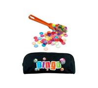 Kit Loto complet 3 en 1 : 100 pions magnetiques + Baton Ramasse Jetons orange + Trousse rangement Noir - Set