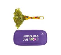 Kit Loto complet 3 en 1 : 100 pions magnetiques Jaune + Baton Ramasse Jetons + Trousse rangement Violet - Set Accessoires Jeu Bing