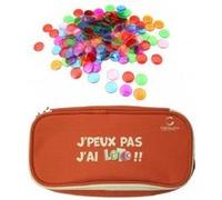 Kit loto magnetique 2 en 1 - trousse + 300 pions transparents magnetiques - bingo quine - set accessoires jeu et carte tigre