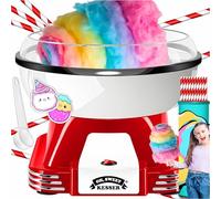 Kit machine à barbe à papa KESSER® pour la maison - Avec 30 bâtonnets à barbe à papa et cuillère doseuse - Machine à barbe à papa rétro - Machine à barbe à papa avec accessoires - Hauteur 22cm - 500W