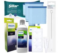 Kit machine à café : 2filtres Sillar, détartrant Philips CA6700, comprimés dégraissants Philips CA6704/10, graisse Saeco, nettoyage