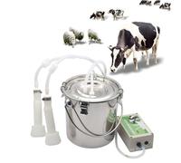 Kit Machine Traire éLectrique, 3 L, 5 L, 10 L, 14 L SystèMe Automatique Et Portable Pulsation avec 2 Gobelets Trayeurs Et 1 Seau En Acier Inoxydable pour Usage Domestique Ou Ferme(Sheep,5L)