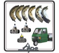 Kit mâchoires de frein arrière + mâchoires avant et trois cylindres de frein compatibles pour Piaggio APE 703 essence et diesel toutes les versions - APE 602 - APE CAR MAX DIESEL.