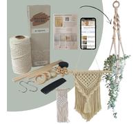Kit macramé DIY pour adultes débutants, kit de suspension murale, kit de suspension pour plantes avec 3 tutoriels vidéo faciles à suivre, perles en bois, etc.