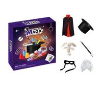 Kit magique pour - Accessoires de cosplay interactifs | Ensemble de | Baguette magique, gants, chapeau pliant, marionnette lapin, cape, éducatif, anniversaire, noël, Halloween, théâtre, carna