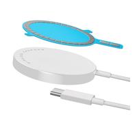 Kit MagSafe Chargeur MagSafe 15W Charge Rapide et Adaptateur Adhésif Magnétique Blanc
