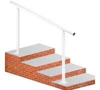 Kit main courante, 1,5 m, 0-5 marches - Angle réglable - Main courante aluminium blanche pour escalier pour personnes âgées - Main courante pour escalier extérieur