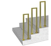 Kit main courante antidérapante en forme de U pour terrasse, 90 cm, balustrade dorée pour villa, jardin et loft