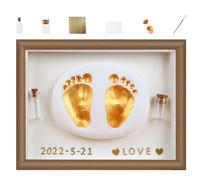 Kit mains et pieds pour : cadre en bois, forme de main et pied pour, bouteille de piège à cheveux Embrus | Souvenir fait à la main pour la nouvelle maman, papa, peinture sûre et non
