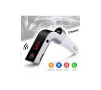 Kit Mains Libres Bluetooth pour Voiture, Transmetteur FM sans fil et Connexion en Bluetooth, Universel avec Ports USB Couleur Métal compatible avec
