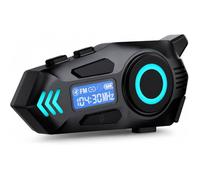 Kit Mains Libres Moto - 1 Unité - Noir - Bluetooth 5.4 Étanche IP67 - Intercom Et Musique MP3 - Compatible Tous Cas PONTON FLOTTANT