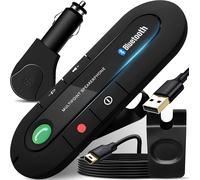Kit Mains Libres Pour Voiture Bluetooth 5.0, Haut-Parleur Micro Intégré Avec Clip Support, Appels Mains Libres, Travailler Jusqu'à 20 Heures, Pour La Musique Et Répondre Aux Appels