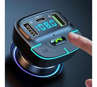 Kit mains libres voiture bluetooth 5.3, chargeur Type-C double USB, modulateur pour lecteur MP3 pour voiture 3D, moniteur de batterie de voiture, émetteur FM