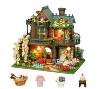 Kit maison de poupée miniature à faire soi-même avec lumière LED, maison de poupée en bois, échelle 1:24, idée créative de chambre pour adultes