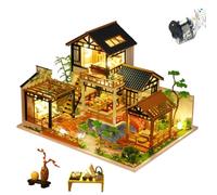 Kit maison de poupée miniature à faire soi-même, maison de poupée de style chinois fait à la main, mini puzzle 3D avec meubles et musique, modèle de construction créatif pour adolescents et adultes