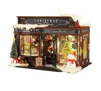 Kit maison de poupée miniature à faire soi-même, maison de poupée miniature en bois avec lumière LED, idée de chambre créative pour enfants/adultes