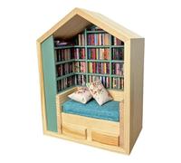 Kit Maison en Bois Kit Maison de Poupée Miniature Kit Booknook pour Adultes | Petit Monde en Bois Fait à la Main Artisanat Créatif Petite librairie Décoration en Bois pour Chambre Salon