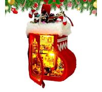 Kit maison miniature de Noël avec lumière LED