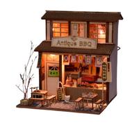 Kit Maison Miniature DIY pour Adultes Maquette de Restaurant Barbecue Rétro | Kit Mini Maison à Construire pour adolescents adultes passionnés débutants bibliothèque bureau appartement sa